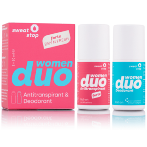 sweatstop duo přípravky proti pocení v podpaží antiperspirant deodorant pro ženy dámský zvýhodněný set 2x50ml
