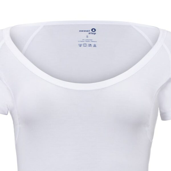 dámské bílé tričko proti pocení detail