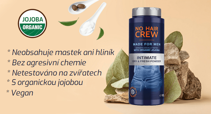 no hair crew tělový prášek powder dry fresh výhody produktu intimní hygiena pro muže tělový pudr proti zápachu pocení